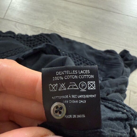 Isabel Marant Etoile Black Chay Top Black Crochet Detail Blouse Top - Picture 8 of 11